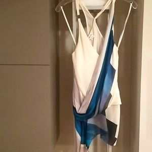 Helmut Lang Silk draped camisole top with crisscross straps in back